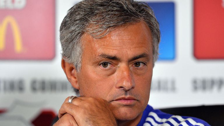 Chelsea's Portuguese manager Jose Mourinho speaks during a press conference at Chelsea's training ground, 