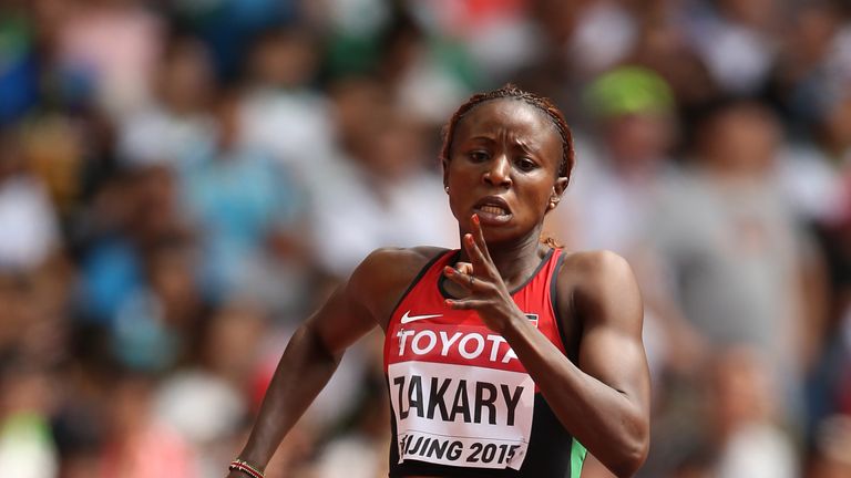 Joyce Zakary of Kenya competes in the women's 400 metres heats at IAAF World Athletics Championships in Beijing