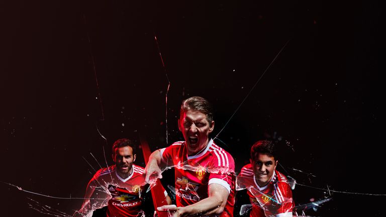 Mata, Bastian Schweinsteiger (centre) and Ander Herrera (right) take charge