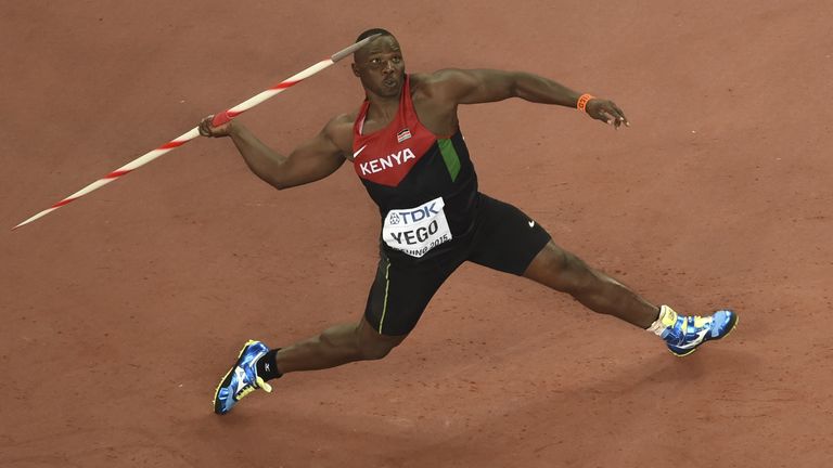 Kenya's Julius Yego competes in the final of the men's javelin throw athletics event at the 2015 IAAF World Championships