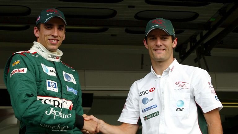 Justin Wilson and Mark Webber when Jaguar team-mates in 2003