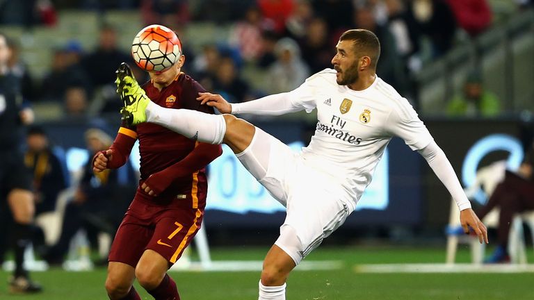 MELBOURNE, AUSTRALIA - JULY 18:  Karim Benzema of Real Madrid controls the ball during the International Champions Cup friendly match between Real Madrid a