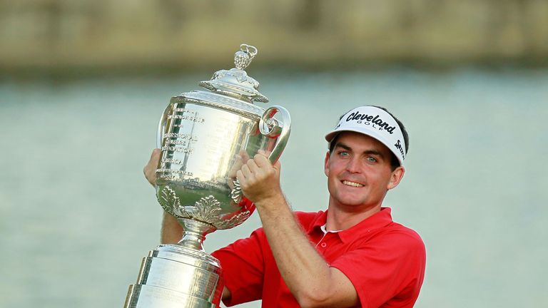 Keegan Bradley with the USPGA trophy in August, 2011.