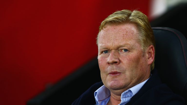 Ronald Koeman looks on during the UEFA Europa League Play Off Round 1st Leg match
