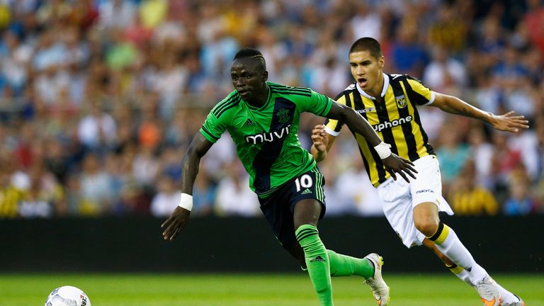 Sadio Mane (l) was a menace all evening in Arnhem