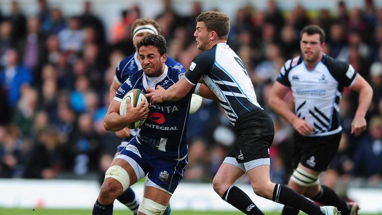 Marco Mama (left) of Bristol in action against Rotherham
