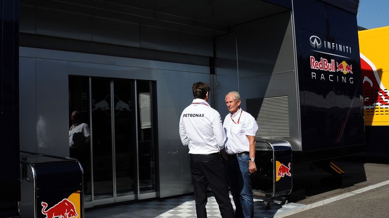 Helmut Marko talks to Toto Wolff