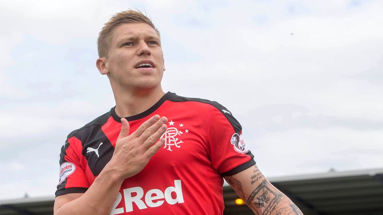Rangers' Martyn Waghorn celebrates scoring his side's second goal 