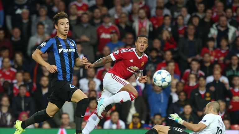  Memphis Depay of Manchester United in action 