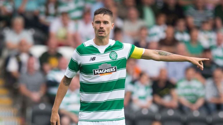 Mikael Lustig of Celtic in action against Den Bosch  during the Pre Season Friendly between Celtic and De Bosch