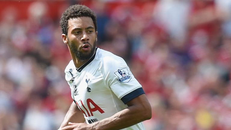 Mousa Dembele in action during the Barclays Premier League match between Manchester United and and Tottenham