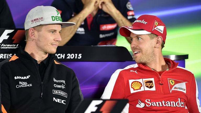 Nico Hulkenberg and Sebastian Vettel