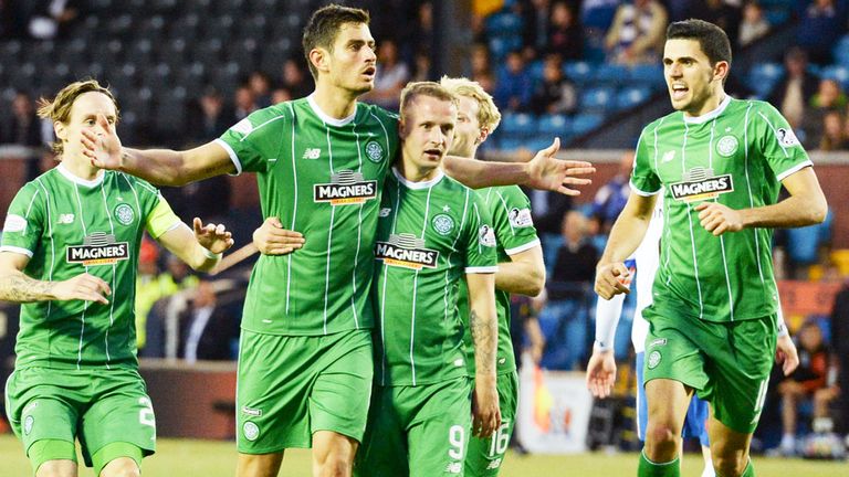 Nir Bitton celebrates his goal at Rugby Park