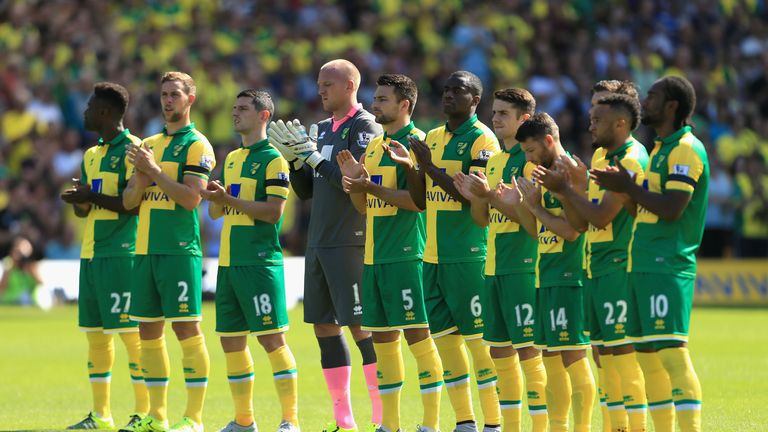 Prior to kick-off, both teams paid tribute to the late former Norwich goalkeeper Sandy Kennon