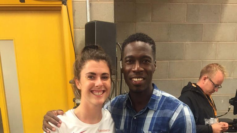 Olivia Breen joins up with former GB sprinter Christian Malclom in London