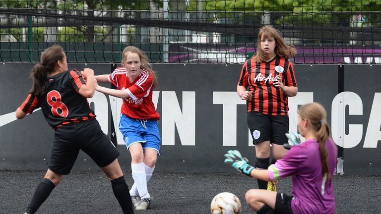 Action from the Premier League Girls Football Tournament