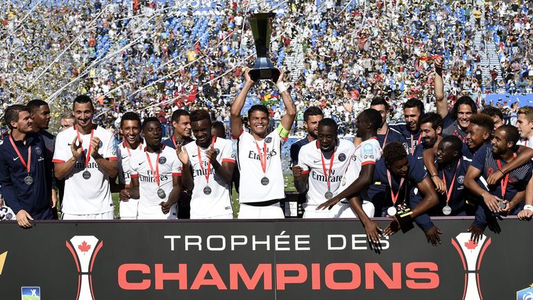 PSG 20 Lyon Cavani and Aurier seal third straight Trophy of Champions
