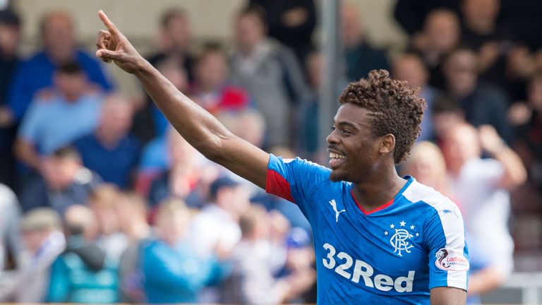 Nathan Oduwa smiles after Rangers' commanding 5-1 win over Alloa in the Scottish Championship