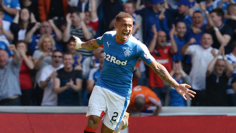 Rangers' James Tavernier celebrates 