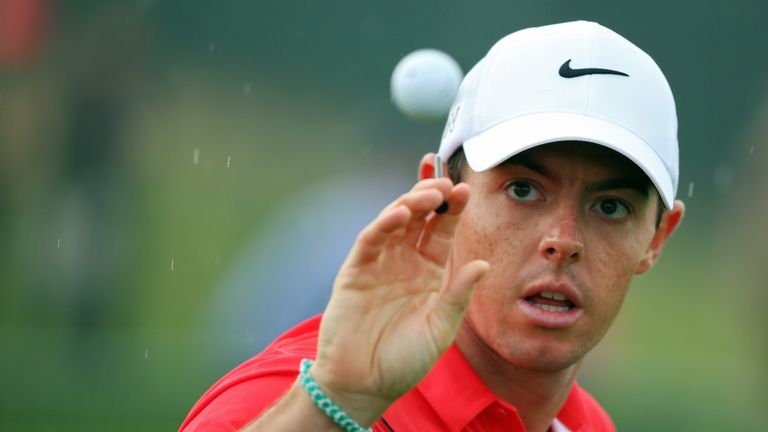 Eye on the ball: Rory McIlroy has completed two practice rounds without any problems with his ankle
