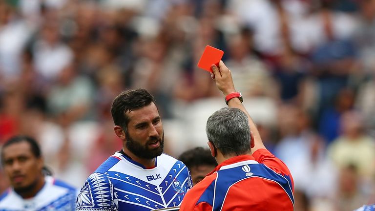 Samoa second row Kane Thompson misses out after being sent off against the Barbarians last month
