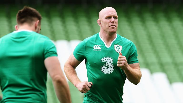 Paul O'Connell during the captain's run at the Aviva Stadium