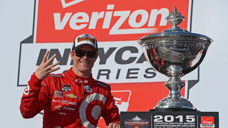 Scott Dixon celebrates his fourth IndyCar title