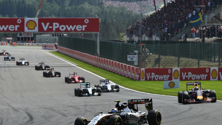 Sergio Perez featured prominently at the Belgian GP