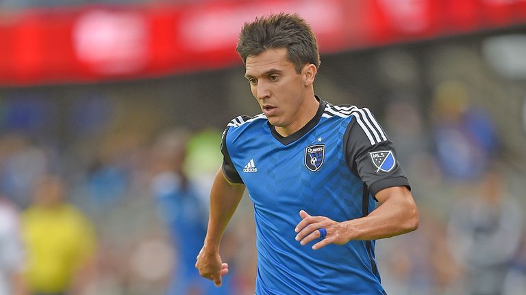 SAN JOSE, CA - MARCH 22:  Shea Salinas #6 of San Jose Earthquakes dribbles the ball towards the goal against the Chicago Fire during the second half at Ava