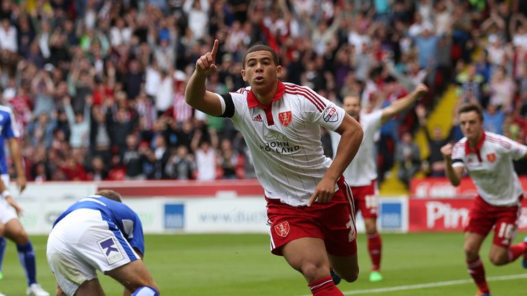 Che Adams celebrates as Sheffield United beat Chesterfield