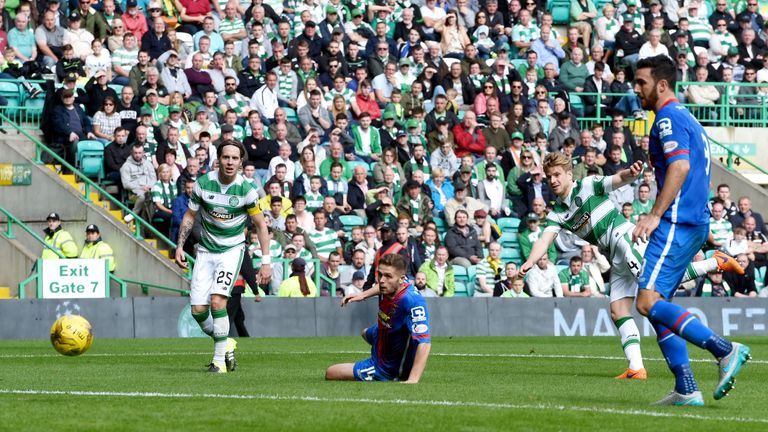 Stuart Armstrong scores his second for Celtic against Inverness.