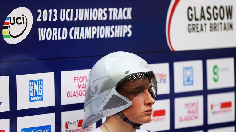 Tao Geoghegan Hart of Great Britain prepares to start his qualifying ride for the Men's 3k Individual Pursuit on day two of