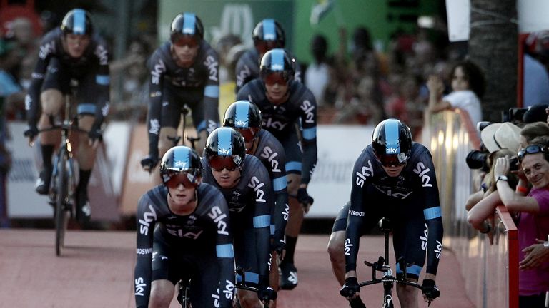 Safety First For Team Sky In Vuelta A Espana Team Time Trial Cycling News Sky Sports