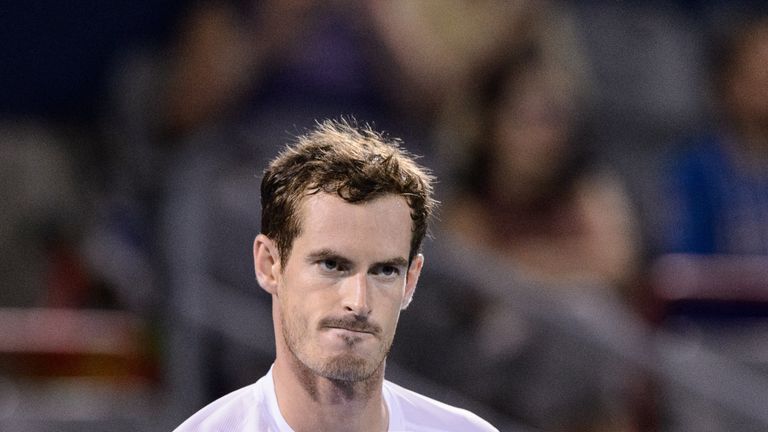 Andy Murray celebrates after defeating Jo-Wilfried Tsonga during the Montreal Masters