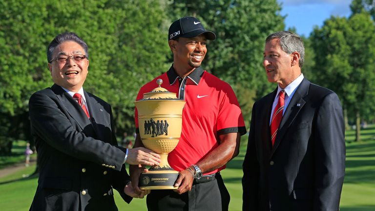 Tiger Woods: Celebrates his 79th PGA Tour title with a seven-shot win in 2013.