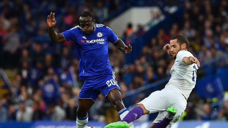  Victor Moses in action for Chelsea during pre-season