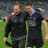 Dublin manager Jim Gavin celebrates with captain Stephen Cluxton after Sunday's All-Ireland final