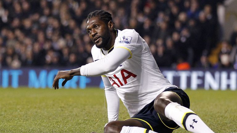Emmanuel Adebayor has a year left on his deal at Spurs