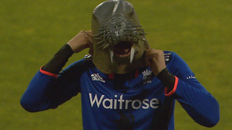 Alex Hales dons a walrus mask