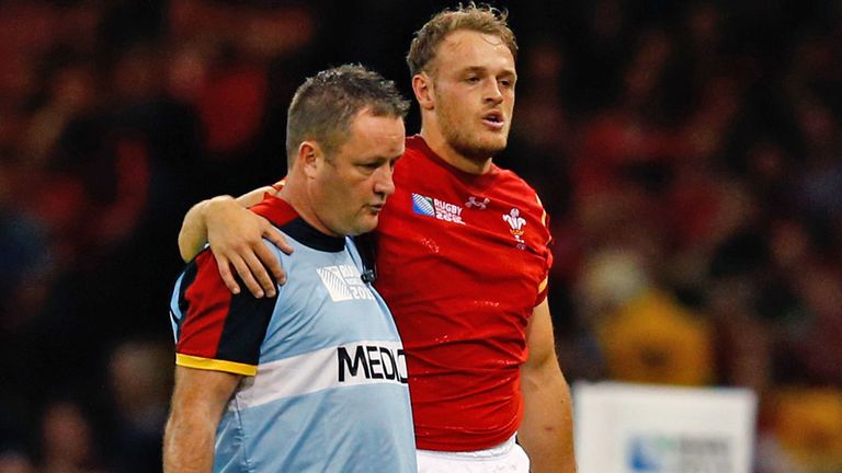 Cory Allen limps off for Wales in World Cup opener