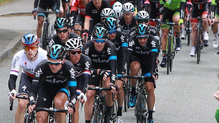 Andrew Fenn, Peter Kennaugh, Ian Stannard, Elia Viviani, Team Sky, Tour of Britain 2015, stage one
