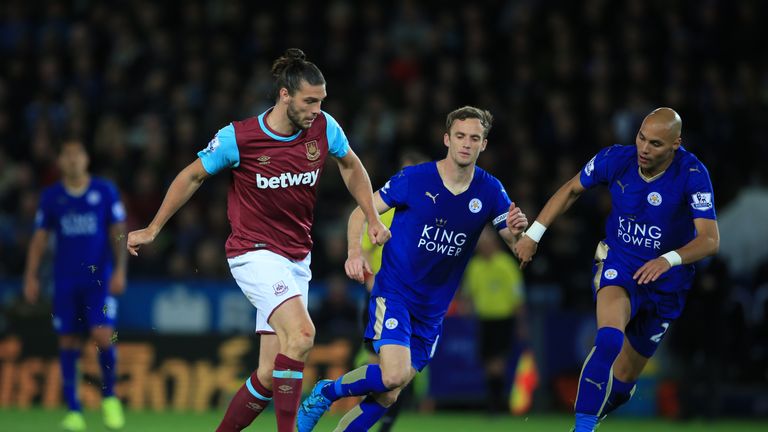 Andy Carroll made his first West Ham start for almost eight months at Leicester