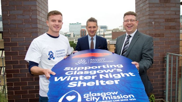 Rangers' Andy Halliday at the Glasgow City Mission
