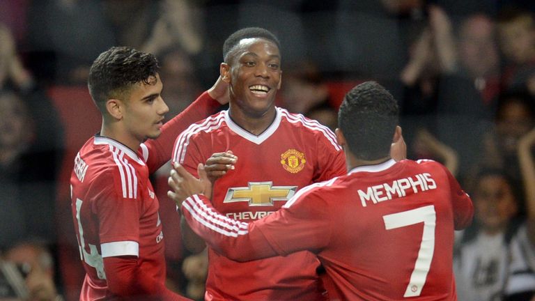 Manchester United's Anthony Martial celebrates