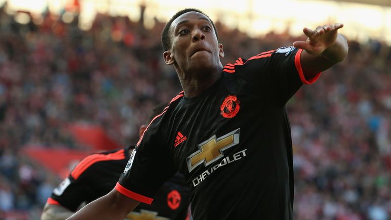 Anthony Martial of Manchester United celebrates 