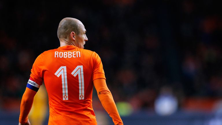AMSTERDAM, NETHERLANDS - NOVEMBER 12:  Arjen Robben of Netherlands in action during the international friendly match between Netherlands and Mexico held at