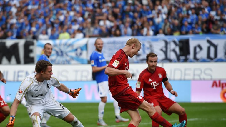 Sebastian Rode scores for Bayern Munich