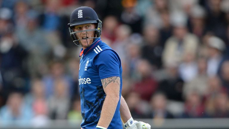 Ben Stokes trudges off after being given out obstructing the field during the 2nd ODI between England and Australia at Lord's. 