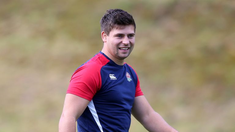 BAGSHOT, ENGLAND - SEPTEMBER 14:  Ben Youngs looks on during the England training session at Pennyhill Park on September 14, 2015 in Bagshot, England.  (Ph