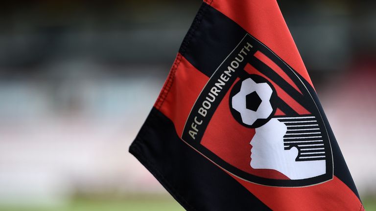 General view of a AFC Bournemouth branded corner flag 